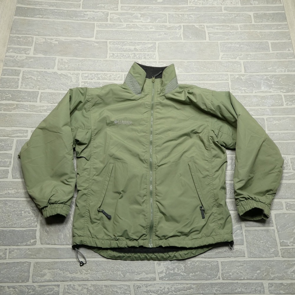 VINTAGE Columbia Windbreaker Jacket Womens S Fleece Lined Midweight Sage Green